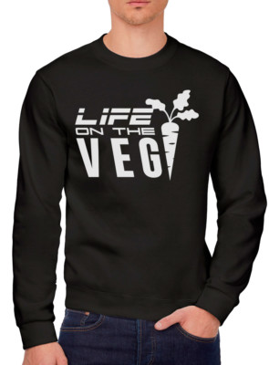 Live Life On The Veg Jugend & Herren Sweatshirt Vegan Veggie Geschenk