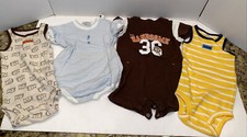 Lot of 4 vintage Baby Boy Romper Bodysuit Jumpsuit Outfits Clothes 6-12 months