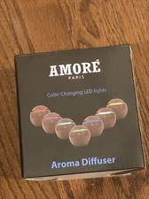 Amore Paris Aroma Diffuser New in Box 2W Fine Mist Relaxing Touch Switch NEW