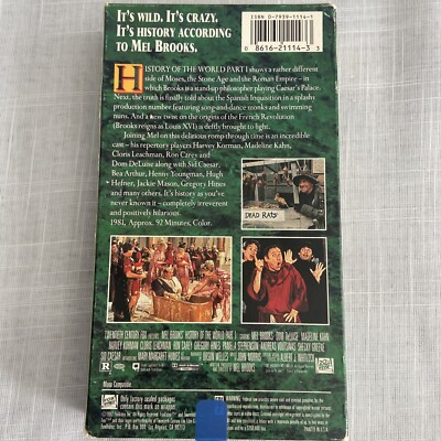 History of the World: Part 1 (VHS, 1981) Mel Brooks, Melvin