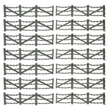 BMC Marx Recast Battelground Barbed Wire Fence Sections 20pc Gray Accessories