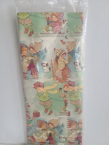 VTG Papercraft Christmas Wrapping Paper 50 Sq Ft Retro Winter MCM Holiday Retro - Picture 3 of 5