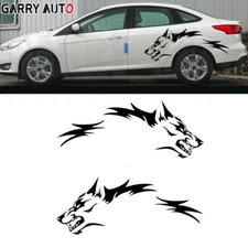 Rear Wheels Vinyl Sticker Racing DIY Car Body Graphics Running Wolf Decal Black