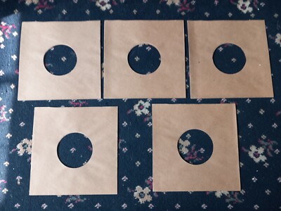 X 5 - CORAL / LONDON RECORDS ECT UK 7'' BROWN ''STIFF'' PAPER RECORD SLEEVES.NEW