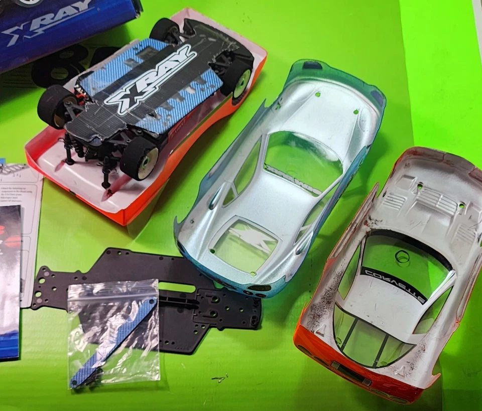 Vin RC CarX-RAY X-M18 4WD SHAFT DRIVE /BLUE CARBON FIBER CHASSIS  HOPUP USED ... - Image 3 of 4