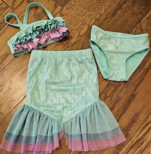 Baby Girls Size 18 Months Cat Jack 3 Piece Mermaid Swimsuit EUC