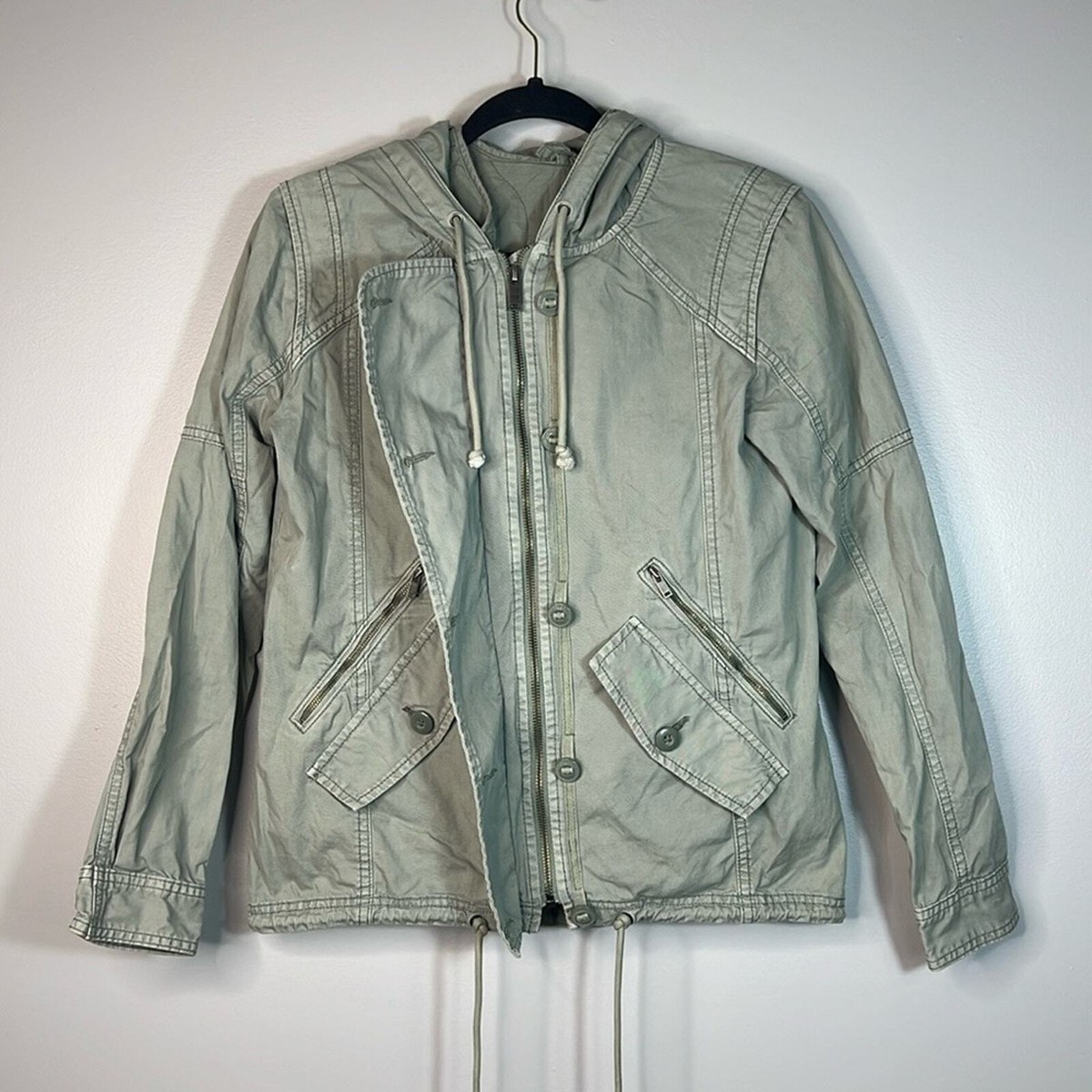 American Eagle Green Bomber Jacket Combat XS EUC