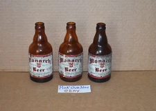 3 Vintage Monarch Brewing Co 12 Ounce Beer Bottles  Chicago IL