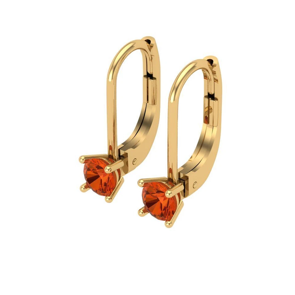 Red Zirconia Stud Earrings for Women, Lever Back (0.2 cttw, 3.0mm, Round-Cut) - Image 2 of 4