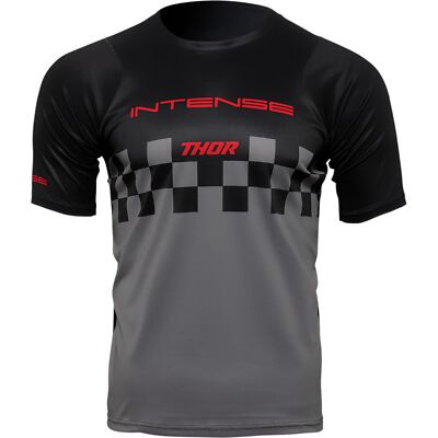 Thor Intense Chex Mens MTB Mountain Bike Jersey Black/Gray