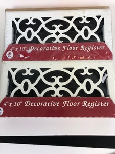 2 Registers Unique 4 X 10 Decorative Floor Register New White