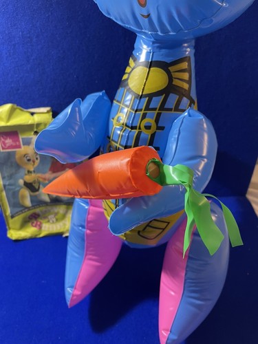VINTAGE 36" INFLATABLE BLOW UP BUNNY BLUE EASTER #3034 - 第 4/8 張圖片