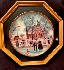 P Buckley Moss The School House Framed Signed Decorative Collector Plate