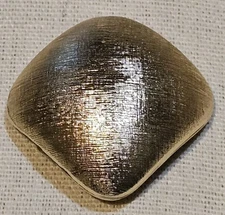 Beautiful Gold Tone Brushed Metal Scarf Clip 1.5" X 1.5" Marked Western Germany 