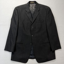 Ralph Lauren Suit Jacket Mens 42R Gray 100 Wool Canada 3 Button Front Blazer