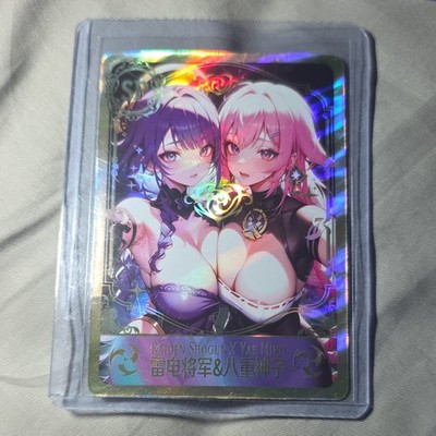 Raiden Shogun x Yae Miko Genshin SP Goddess Foil Waifu  Card