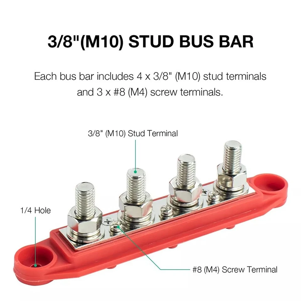 250A 12V Terminal Blocks Studs Terminal Block Wire Connectors Ñ - Image 4 of 4