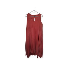 Women's NWT J.Jill Woven Sunburst pleated dress in pottery, size petite medium