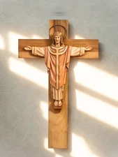 Vintage Mahogany Christus Rex Italian Crucifix Cross Jesus Christ