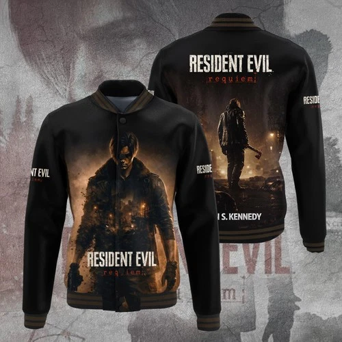 Resident Evil Requiem x Leon Scott Kennedy Varsity Jacket GNE5414.7 All Sizes - product listing photo