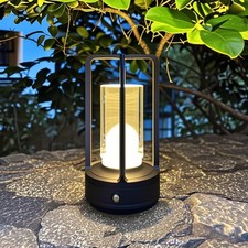 Portable Metal Table Lamp, 4000 mAh Rechargeable Outdoor Table Lamp, 3 Color ...