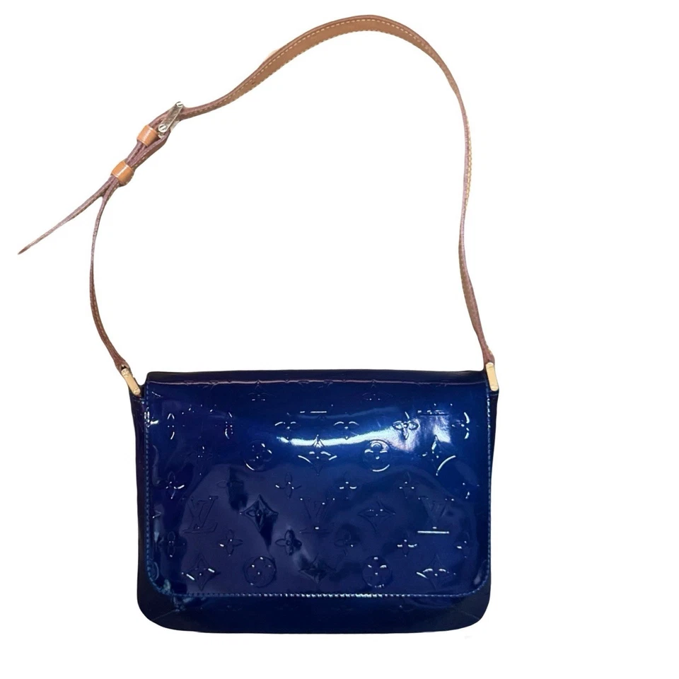 Autenticado Louis Vuitton Monograma Vernis Cuero Thompson St. en Índigo Foto 3 de 4