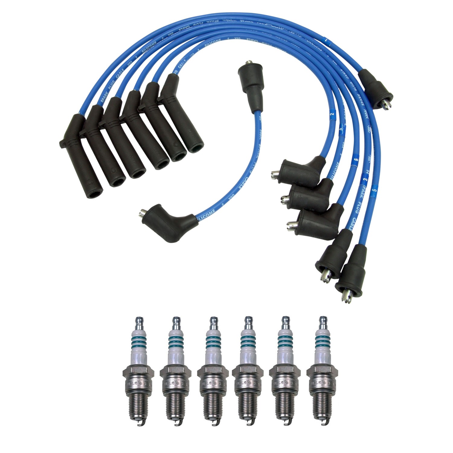 NGK 7mm Wire Set 6 Denso Iridium Spark Plug Kit For 3000GT 3.0L V6 W/ Gap 0.044