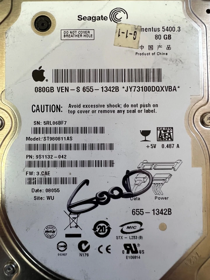 Seagate 80 GB 2.5" SATA HD - Image 2 of 4