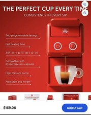 Illy Y3.3 Espresso Machine NEW (open box) - R...