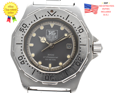 Vintage [ Exc+5 ] TAG Heuer 3000 Pro 932.215 Black Dial 30mm