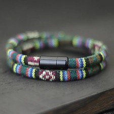Tactical Bohemian Rope Bracelet Men Strong Magnetic Clasp Adventure Gear