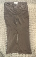 Abercrombie Kids Pant Girls 9 10 Short High Rise Wide Leg Mocha Brown Stretch