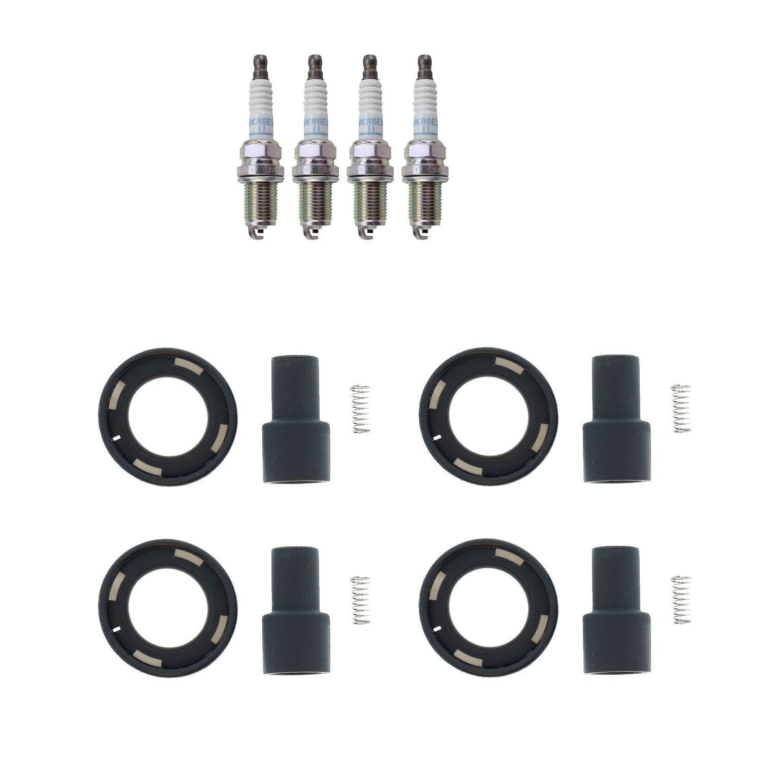 NGK 4 Standard Spark Plugs  Denso Coil Boots Kit for Camry Highlander RAV4 L4