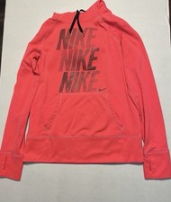 Nike Women Orange Thermafit Hoodie With Pocket Size M