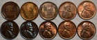 10x AU-UNC Lincoln Cents, 3x 1909 VDB, 1910, 1920, 1928-D, 1931-D, 32, 35, & 37