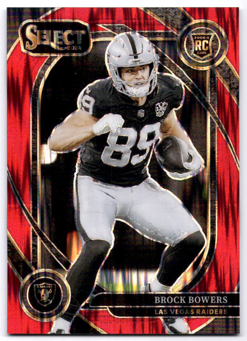 2024 Panini Select #222 Brock Bowers Red Prizm Shock #/249