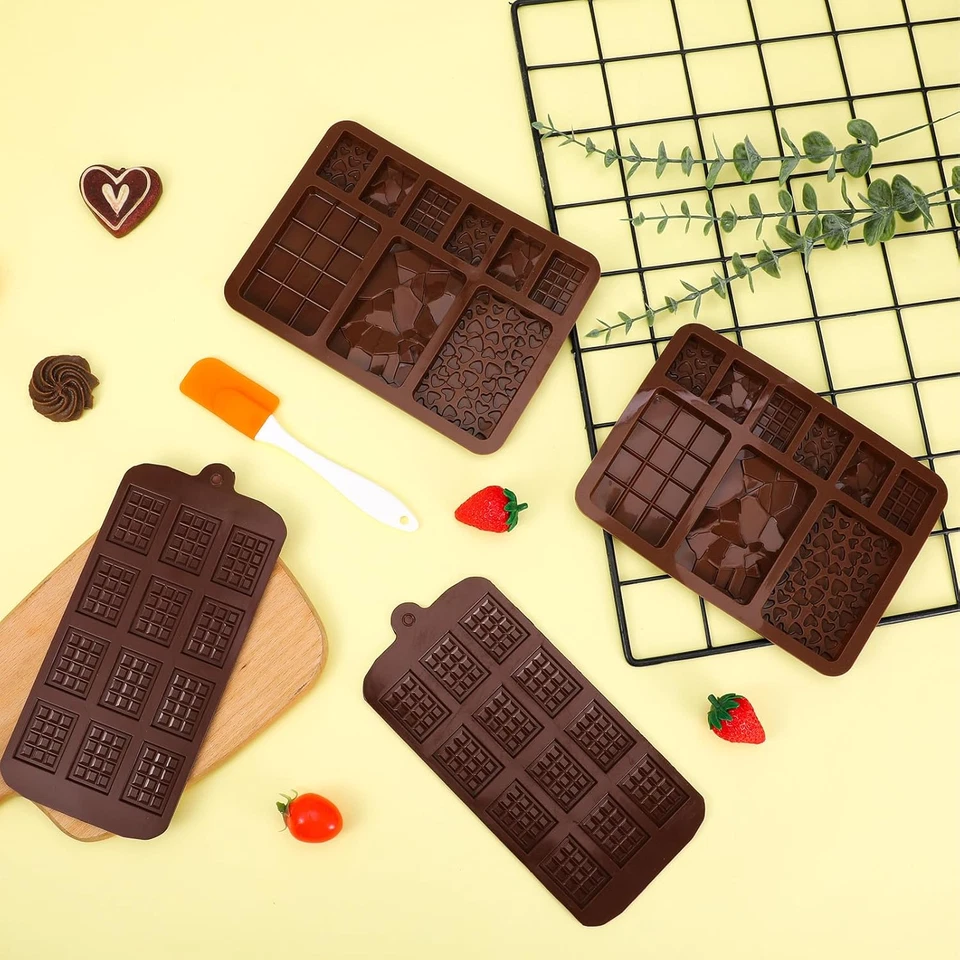 4 Pezzi Stampo in Silicone per Cioccolato, Stampi Silicone Cioccolatini Antiader - Immagine 4 di 4