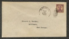 USA 555 STAMP MILLBURN NEW JERSEY WORDEN FDC FIRST DAY COVER 1923 RD