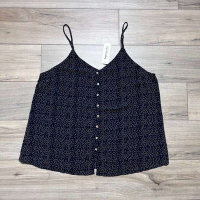 Impressions Women's Polka Dot Print Tank Top Size 3XL Black And White