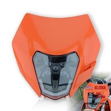 Dirt Bike LED Headlight - Universal Motorcycle Enduro Headlight - LED Orange