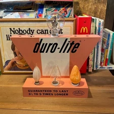 Duro Lite Store Display Vintage Advertising Sign Rare Collectible Bonus Bulb