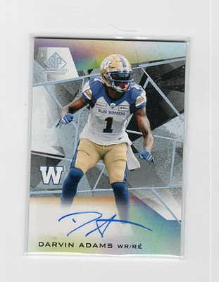 2021 CFL  SP Game Used Autographs A-AD - Darvin Adams