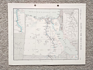 Egypt and the Suez Canal - 1946 Vintage Serial Map Service Map