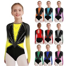 Girls Jumpsuits Training Bodysuit Skating Leotard Jazz Ballet Fitness Unitard