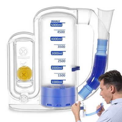 Enhanced Lung Capacity Spirometer Breathing Exercise Device for Adults