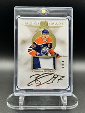 2024-25 Upper Deck the Cup Gold Logo Marks Patch Auto Connor McDavid /10 #LM-CM