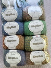 JOJOLAND RHYTHM Self Striping Yarn-100% Dk Wool. wild Multi-colored. Lot Of 10