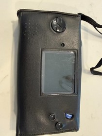 SEGA GAME GEAR BLACK HANDHELD SYSTEM WITH 12 GAMES CHARGER, COVER, TURNS ON