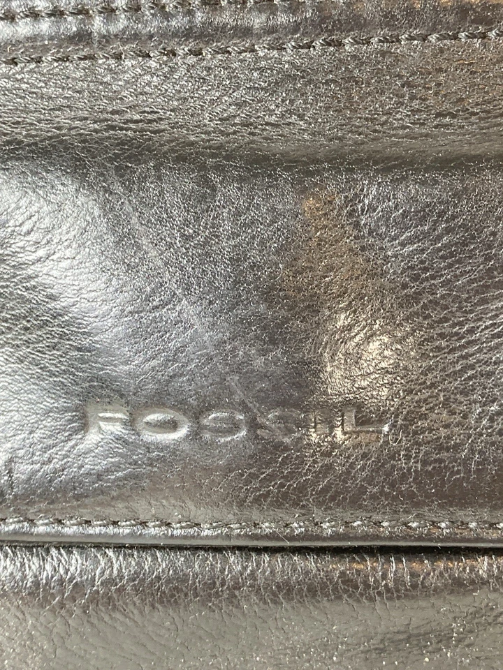 Fossil - Bolso Bandolera Bandolera Organizador Cuero Negro 8”x6” Foto 3 de 4