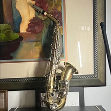 Evette and Schaeffer Vintage Alto Sax in Gold Lacquer #28087